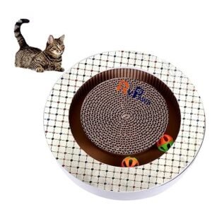 Curved Round Scratcher Pad with Catnip Toy