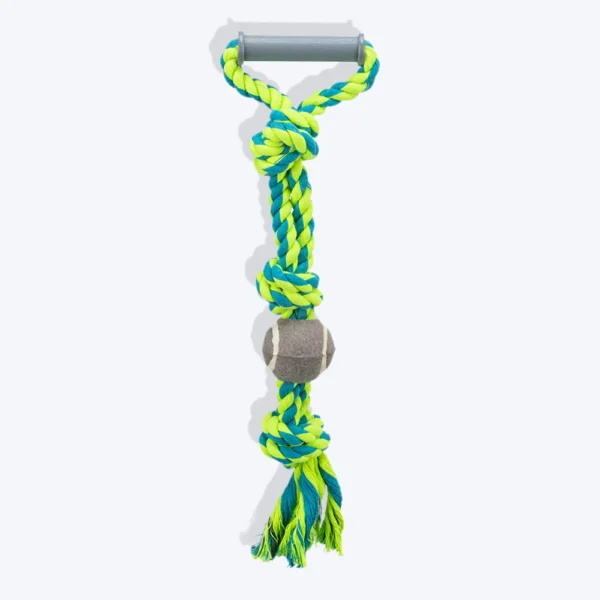 Trixie Playing Rope With Tennis Ball Dog Toy - Multicolor