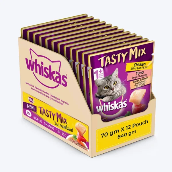 Whiskas Adult (1+ year) Tasty Mix Wet Cat Food - 70 g packs