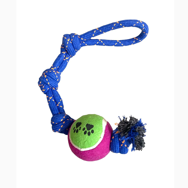 Tennis Ball with 3 Knot | Cotton Rope Tennis Ball | For Puppies and ...
